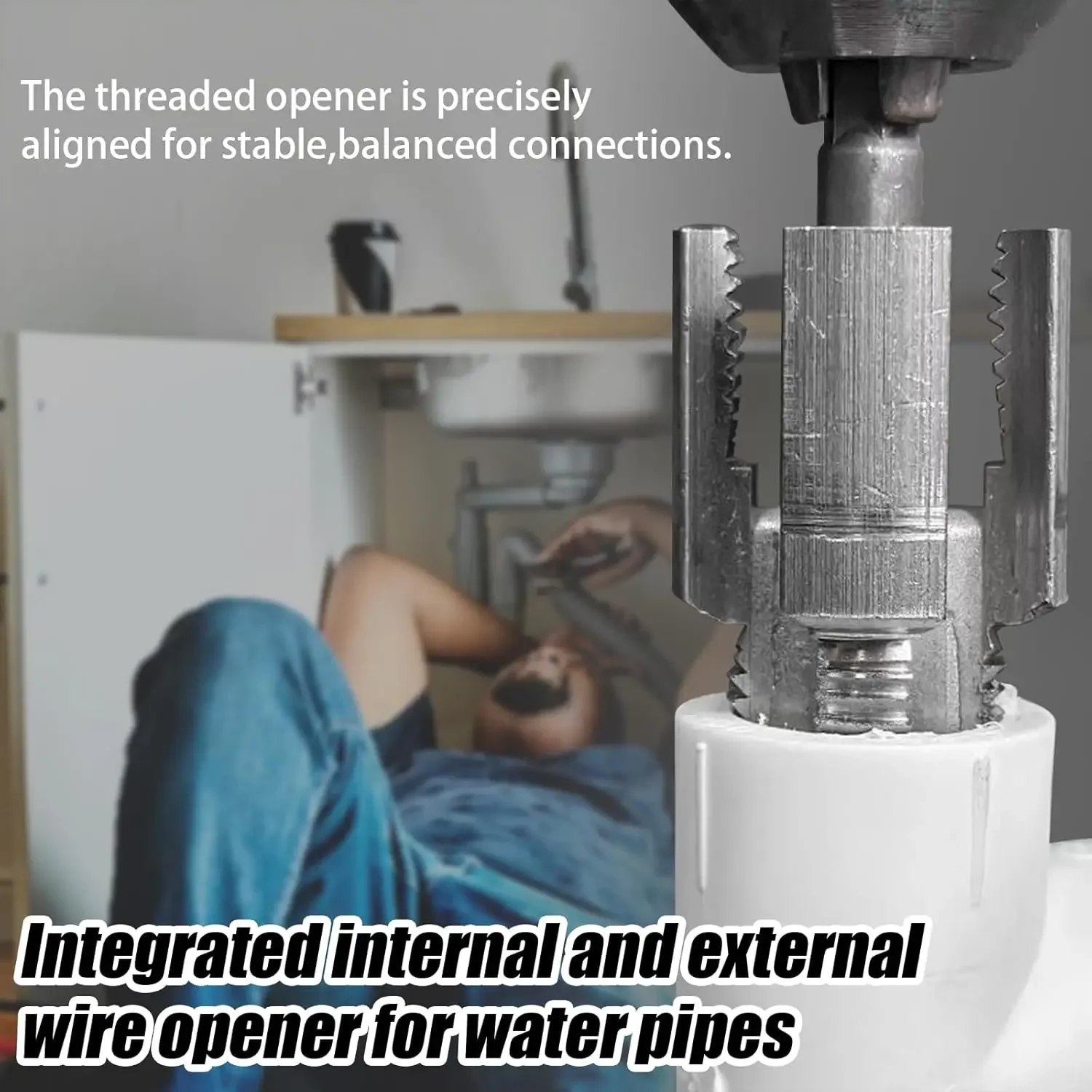 Pipe Thread Cutting Tool Integrated Internal External Pipe Threading Tool Electric Drill Compatible PVC Pipe Threader Kit