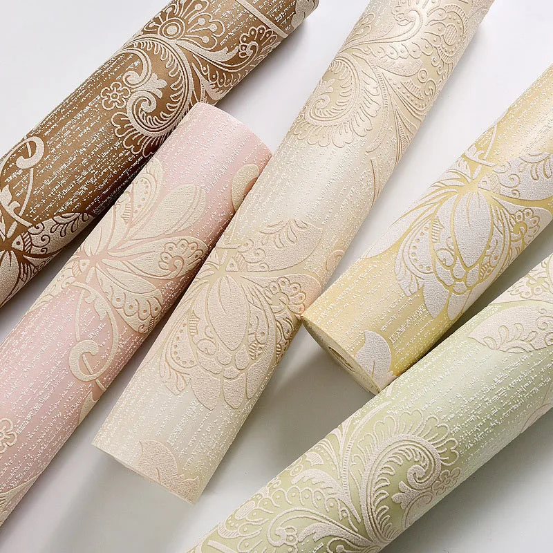 

3D European Style Embossed Wall Sticker Non-woven Self-adhesive Wallpaper Home Living Room Background Wall Decorative Stickers