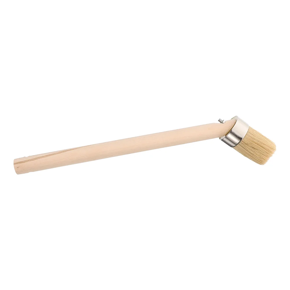 Car Bent Handlebar Brush Tires Paint for behind Pipes Beige Wood Paste Applicator