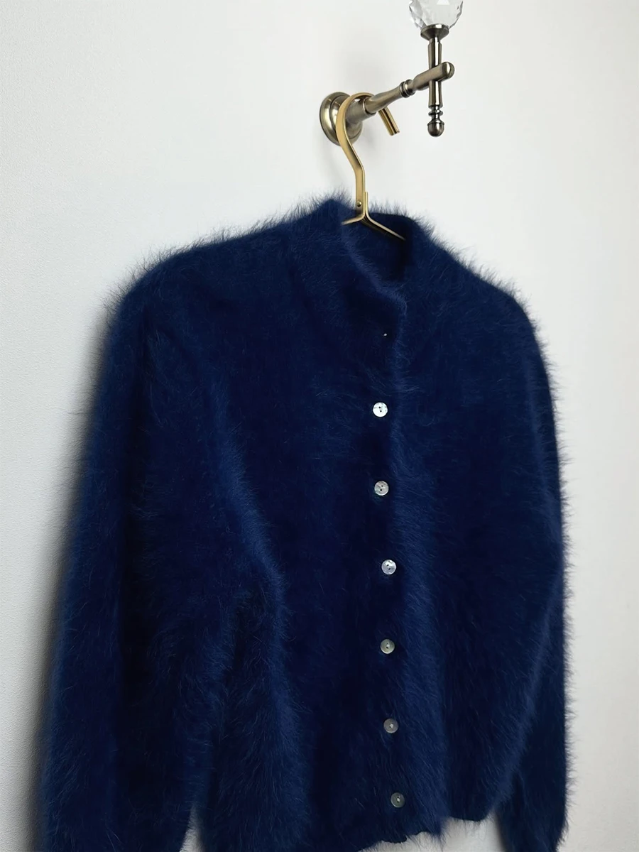 Bornladies Damen-Flauschjacke mit langen Ärmeln, Winter 2026, neu, schmal geschnitten, Basic-Pullover, geeignet für lässige Alltags- und Dating-Outfits. – Detail 35