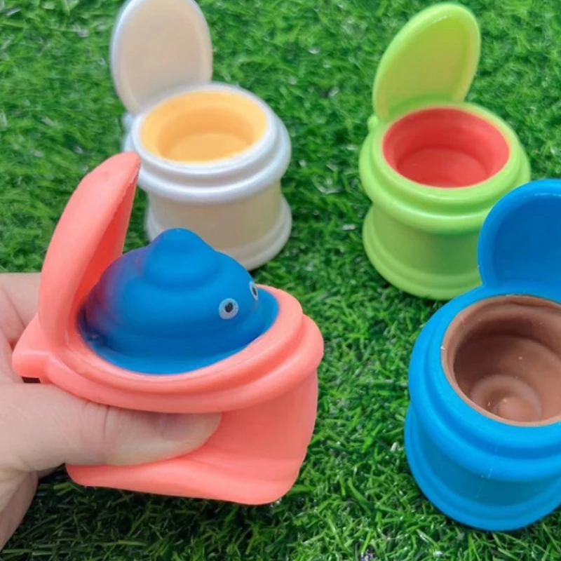 Nuevos juguetes para pellizcos para aliviar el estrés, exprimir el inodoro, taza para exprimir, aliviar el estrés y ventilar, trabajadores de juguete