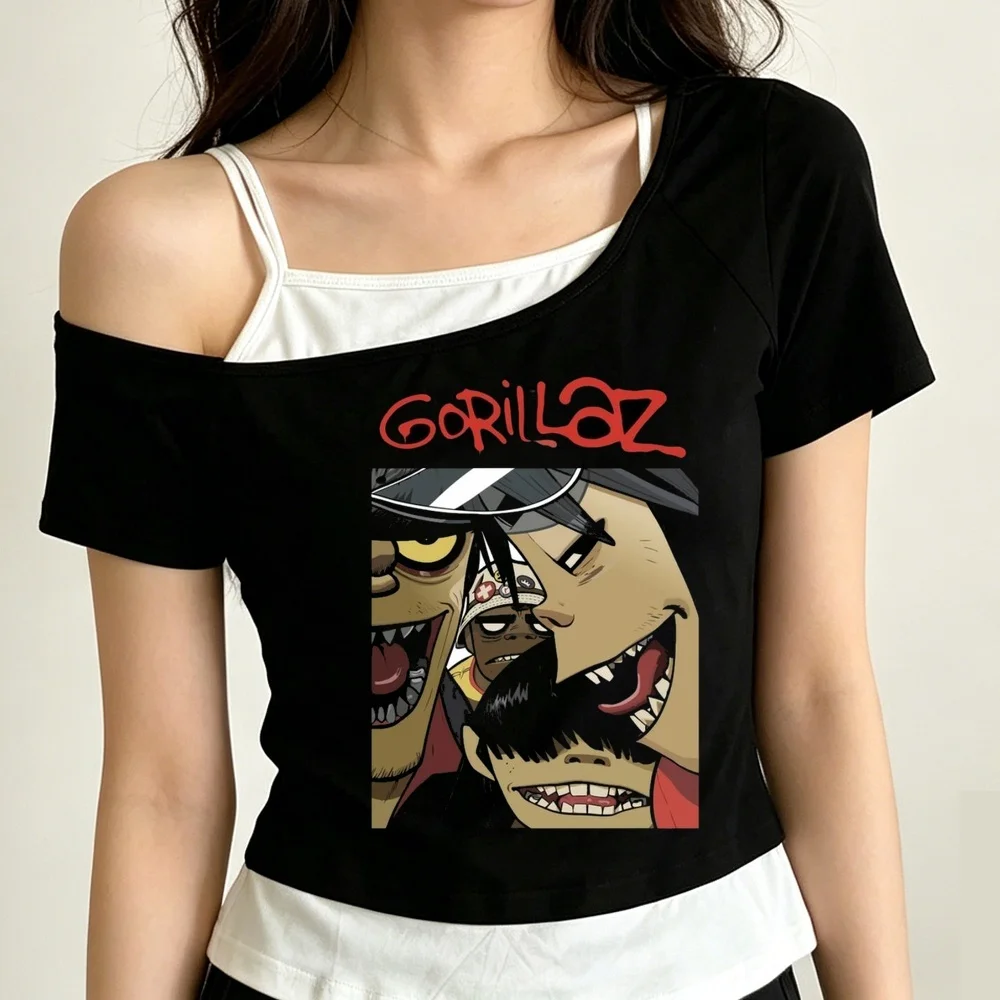Gorillaz crop top teen graphic cute dollette clearance sales t shirt alternative  streetwear y2k