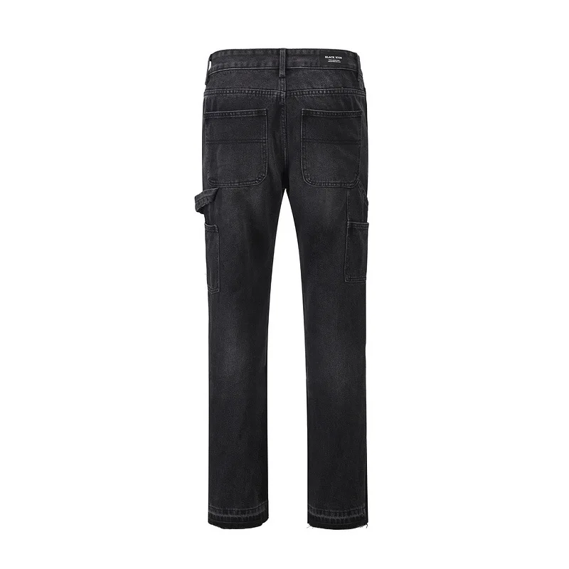 2025 New Trend Brand Retro Street Hip Hop Style Vintage Casual Patchwork Wrinkle Jeans Loose Slim Fit Unique Versatile