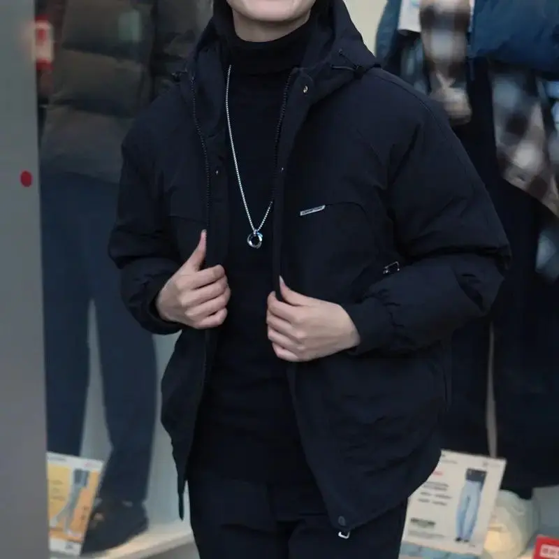 

Новая зимняя мужская утепленная хлопковая куртка с капюшоном, повседневная теплая ветрозащитная верхняя одежда, высококачественный шелковый хлопок, стандартный крой