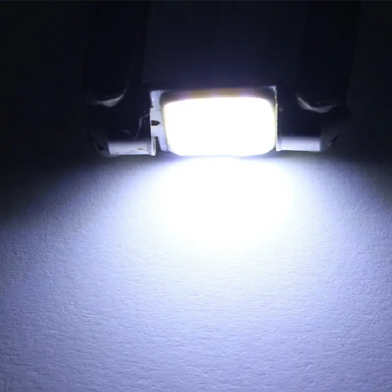 1x C10W C5W LED COB Festoon 31mm 36mm 39mm 41/42mm 12V White Bulbs for Cars License Plate Interior Reading Light 6500K 12SMD - 6