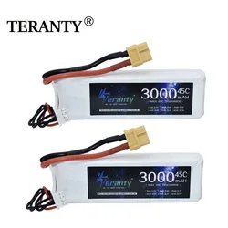 2/4PCS 3S 3000mAh Akumulator Lipo 11.1V 45C z wtyczką XT60 do zdalnie sterowanego samolotu Quadcopter Helikopter Drone FPV Model Akumulator do samochodów wyścigowych