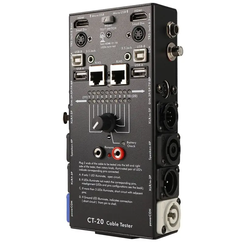 [NEWA64Z!】 Multifunctional Line Tester Audio Line Xlr Signal Line Tester