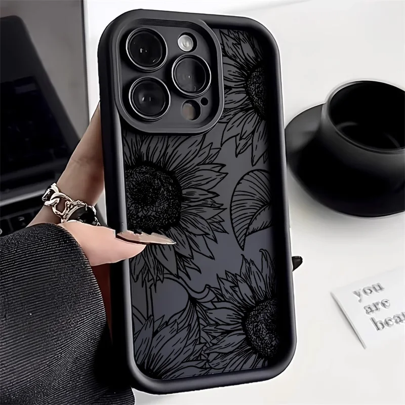 Silicon Flower Case For Samsung Galaxy S24 Ultra A55 5G A54 A35 A34 A33 A32 A15 A14 A13 A12 A53 A52s S23 S22 S20 S21 FE Funda