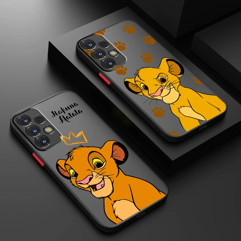 Disney Lion King Cute Frosted Translucent For Samsung Note 20 A35 A03 A54 A31 A22 A34 A14 A24 A04 A55 5G Soft Phone Case