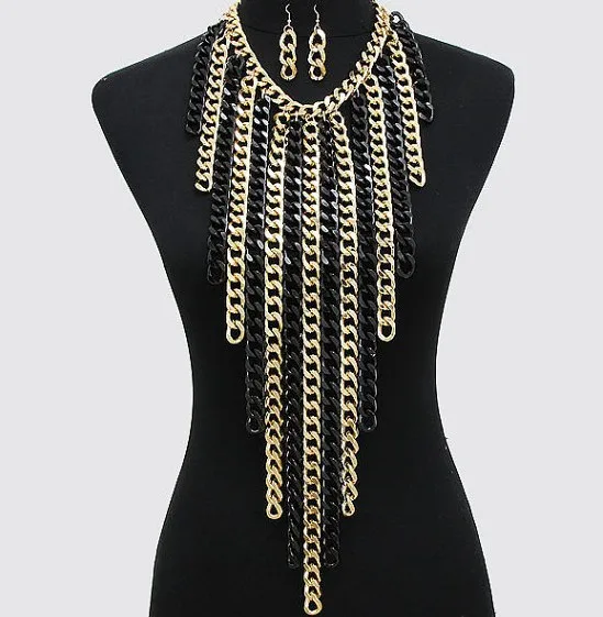 B new model, special for quality jewelry, exaggerated punk atmosphere, body necklace, women's