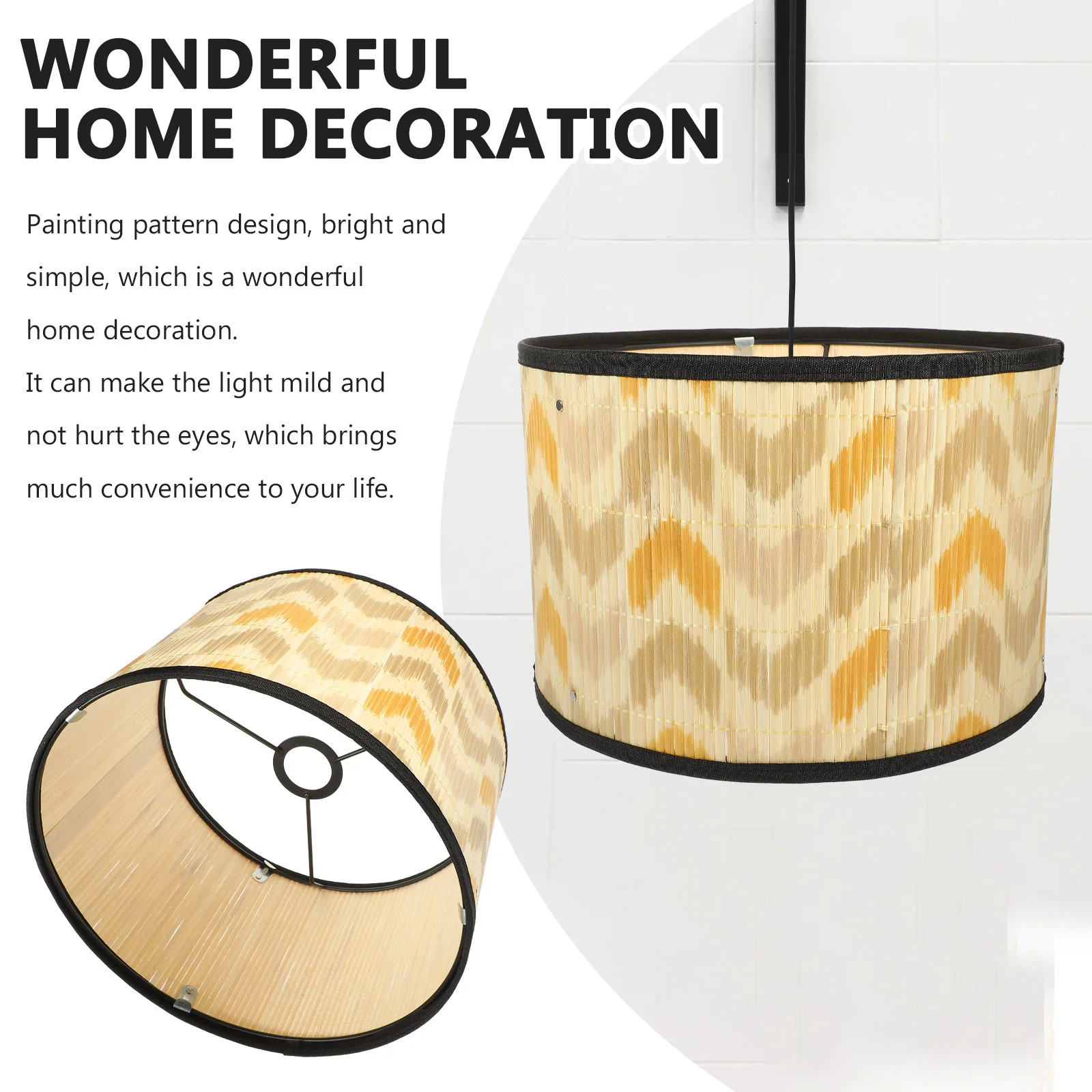 

Bohemian Bamboo Lampshade Durable Cover Decorative Ceiling Pendant Lamp Shade Home Decor Light Shade