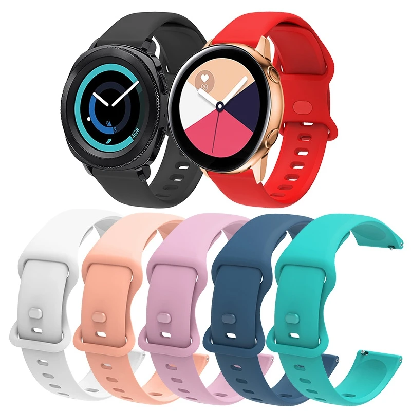 

22mm 20mm silicone strap for Samsung Galaxy watch 3 Active 2 Huawei watch GT GT2 Fashion strap accessories for Amazfit GTR/BIP