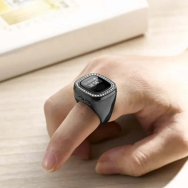 Multifunctional Digital Finger Counter Ring with Alarm & Vibration Reminder Unisex Multi-channel OLED Screen Electronic Counter