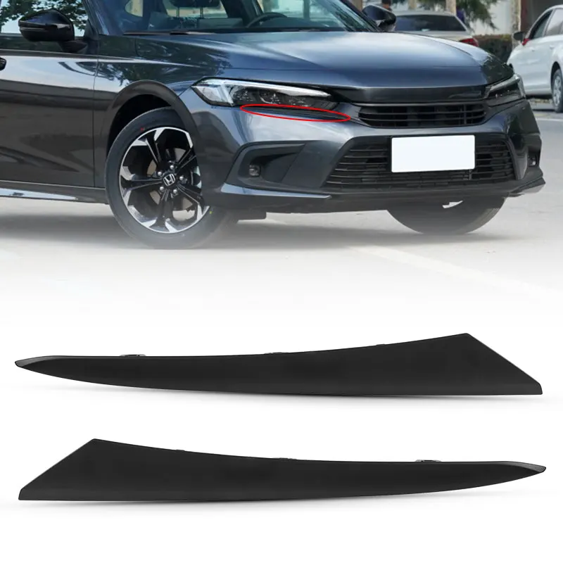 

2pcs Black Front Headlight Eyelid Molding Trim Decorative strips Fit for Honda Civic 4DR 2022 2023 71207-T31-H01 71202-T31-H01