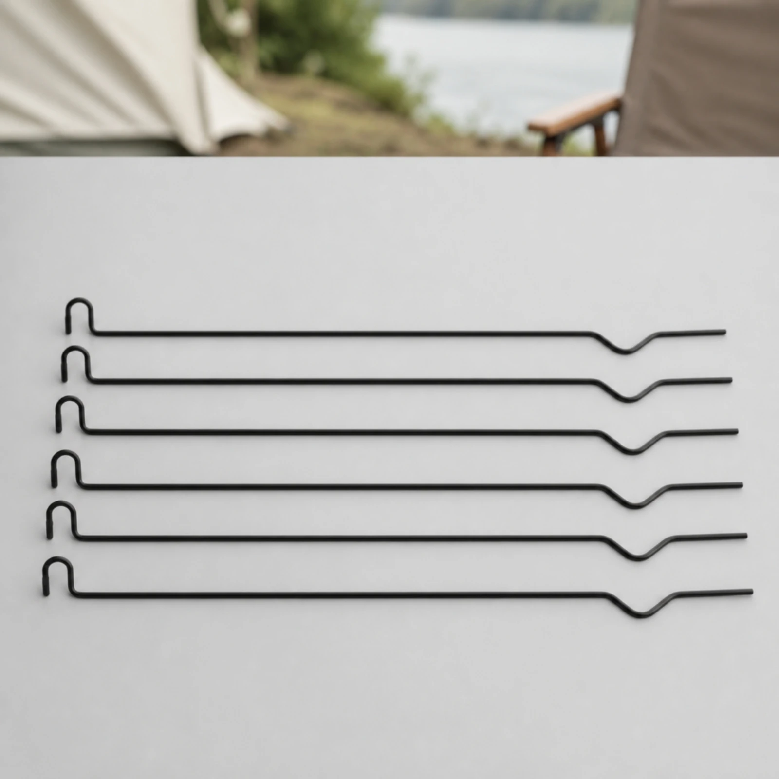 6 Pieces Tent Hardware Easy to Store Roof Tent Window Support with Hooked End for Campers, Camping - view 4