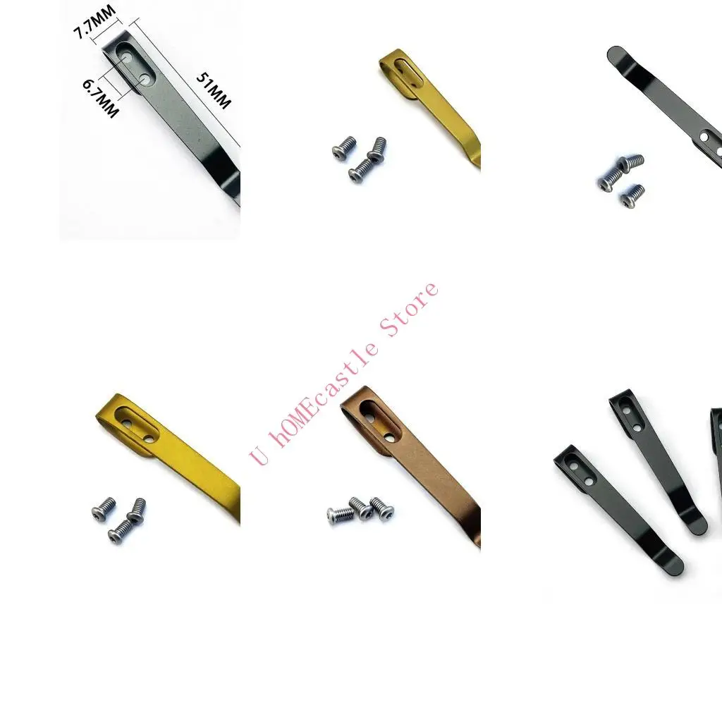 63HF Stainless Steel Folding Cutter Back Clip DIY Making Accessories Pocket Waist Clamp Cutter Tool Parts With 3pcs Screws