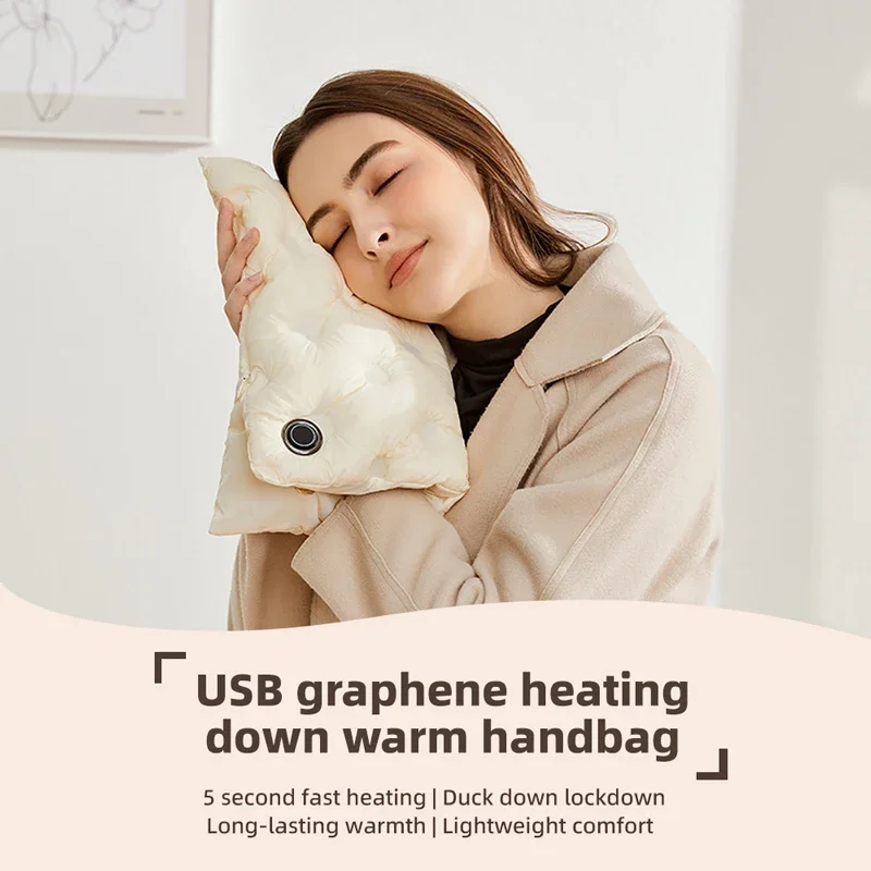 

Smart Graphene Hand Warmer Bag Down Waterless USB Heating Portable Long-lasting Constant Temperature Electric Heater