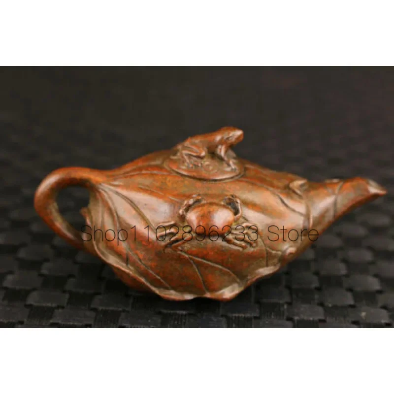 

Rare Chinese red copper bronze handcasting crab tea pot statue netsuke art