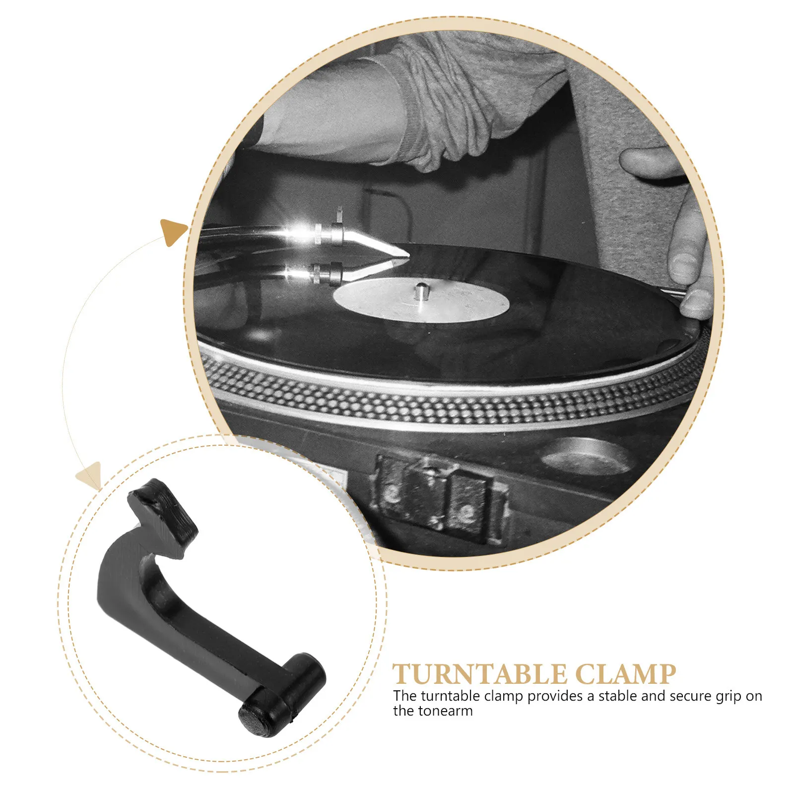 

4Pcs Record Player Holder Iron Vinyl Record Turntable Mount for Tonearm Fixer Stable Grip Accessories Turntable Mount