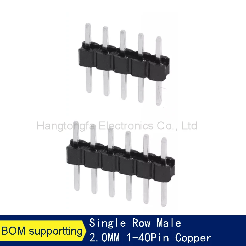50PCS 2.00MM Single Row Straight Pin 1* 2P/3/4/5/6/7/8/10/12/20/40P Copper Pin Connector Double ROW FEMALE 2X2P 3P 6P-40PIN PIN