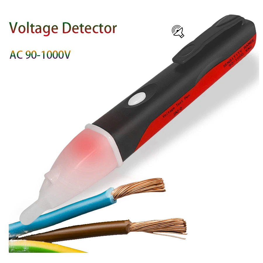 Voltage Detector AC Power Electric indicator Non-Contact Socket Wall 90-1000V Sensor Test Pen LED light for Mechanical workshop