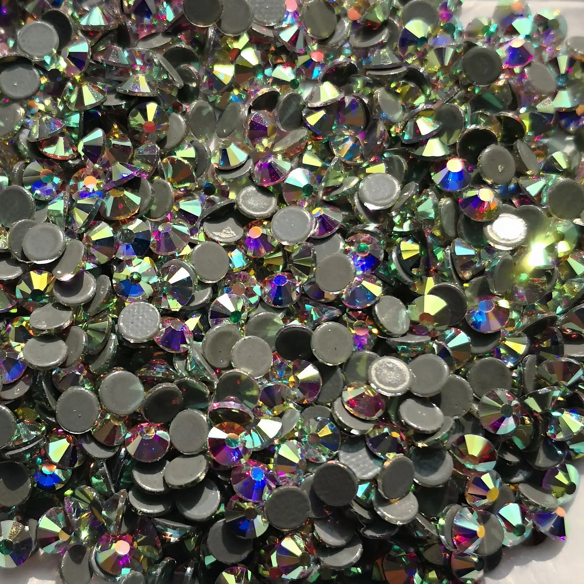 

High Quality Crystal AB Iron On Flatback Hotfix Rhinestones Bling Strass All Sizes For Shoes Bags Garment DiY Dress