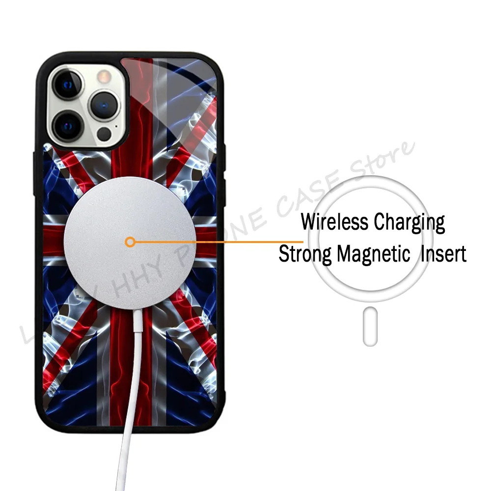 England British Uk Union Jack Flag Phone Case Phone Case Strong Magnetic For IPhone 15 14 13 Pro Max 11 12 Mini For Magsafe