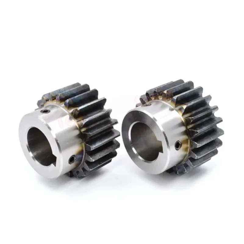 1 قطعة 2 متر حفز والعتاد مع الخطوة 15 16 17 18 19 20 21 22 23 24 الأسنان 45 #   الصلب 2 وحدة تروس المحرك Keyway تتحمل 12-25mm #5