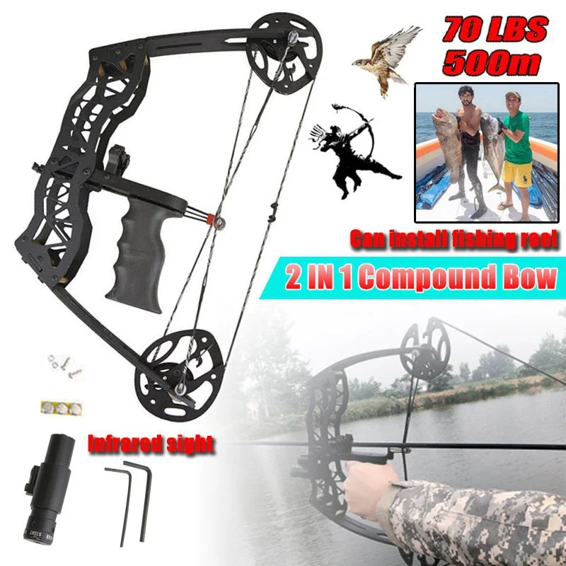 Mini polia compuesta arco tiro peixe e flecha tiro com arco composto profissional navio de guerra esportes de tiro competitivo