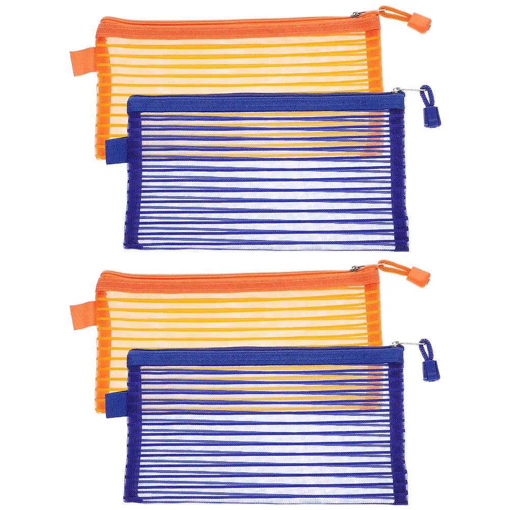 

Набор из 4 прозрачных папок-конвертов на молнии для документов, многоразовые сумки для хранения канцелярских принадлежностей и косметики, маленькие кошельки на молнии для денег