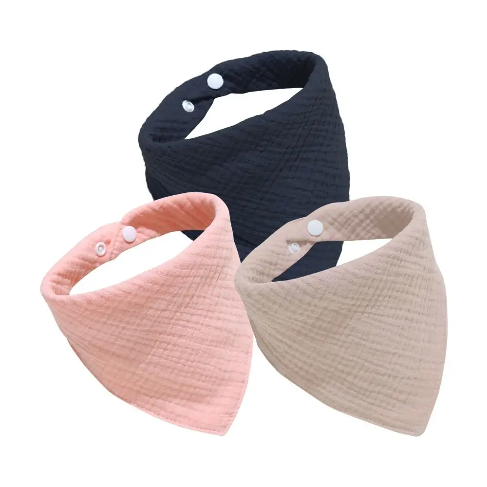 

3Pcs/lot High Quaity Soft Cotton Baby Muslin Bibs Portable Unisex Baby Saliva Towel Solid Color Drool Stuff Bibs