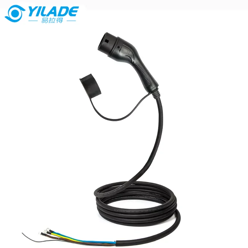 YILADE 32A 22KW EV Charger Plug Type2 Cable 1 Phase or 3 Phase Charging Station 16A 32A IEC62196-2 Cord for Electric Vehicle