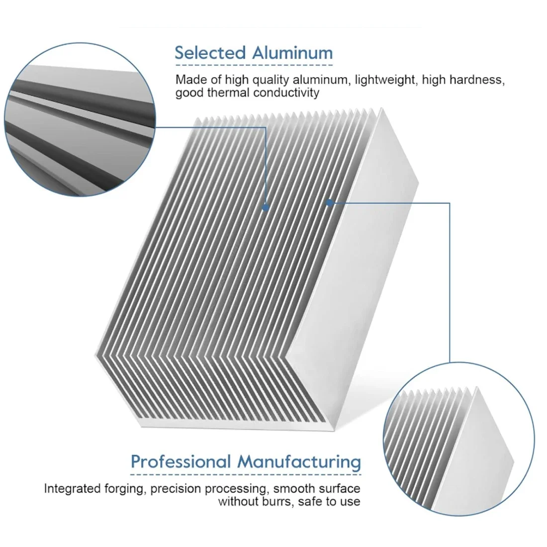 Dissipatore calore alluminio per LED, 50-400mm - usage example