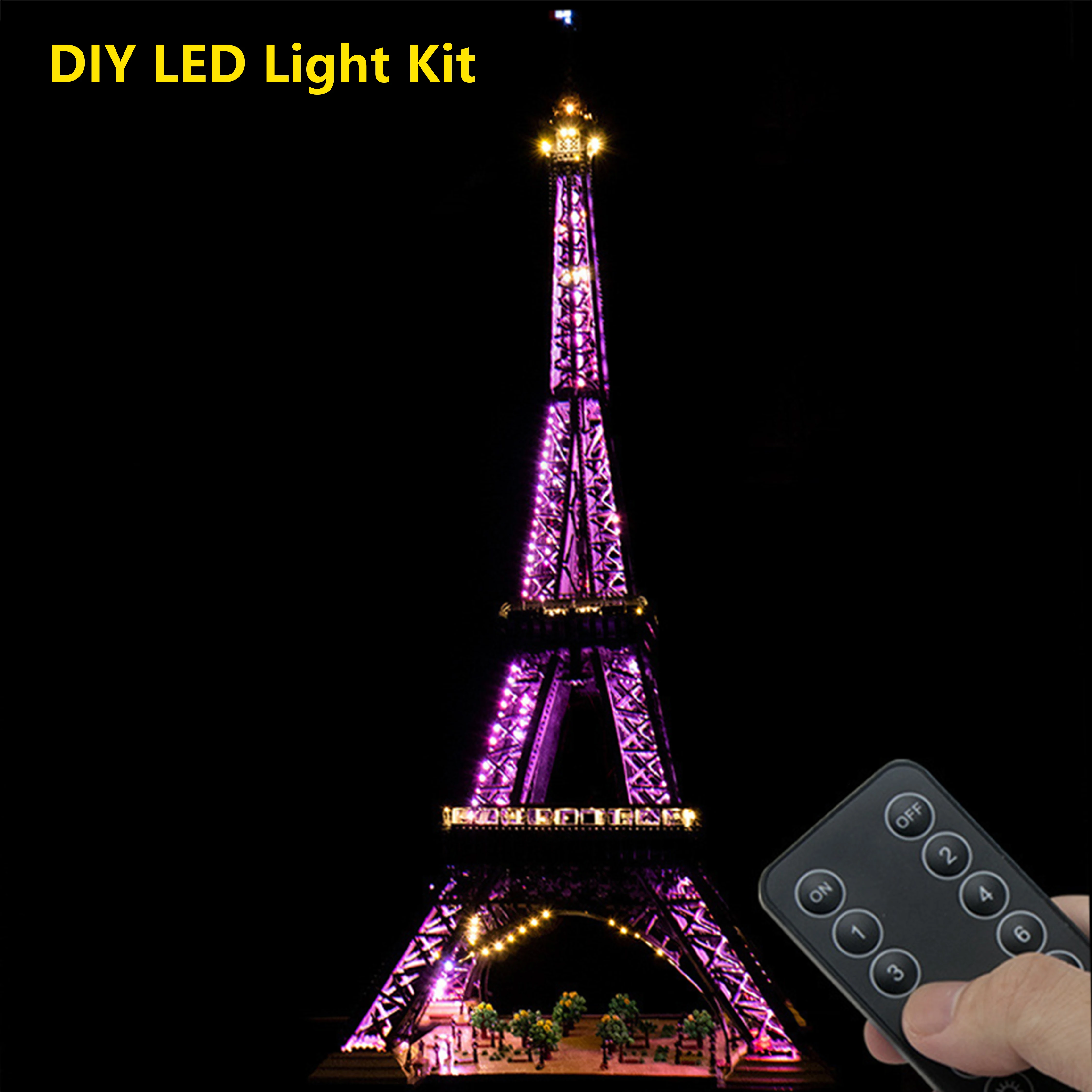 

DIY LED Lighting Kit for 10307 Paris Eiffel Tower Building Blocks Remote Control Display Lights Only Perfect Gift for Home Decor