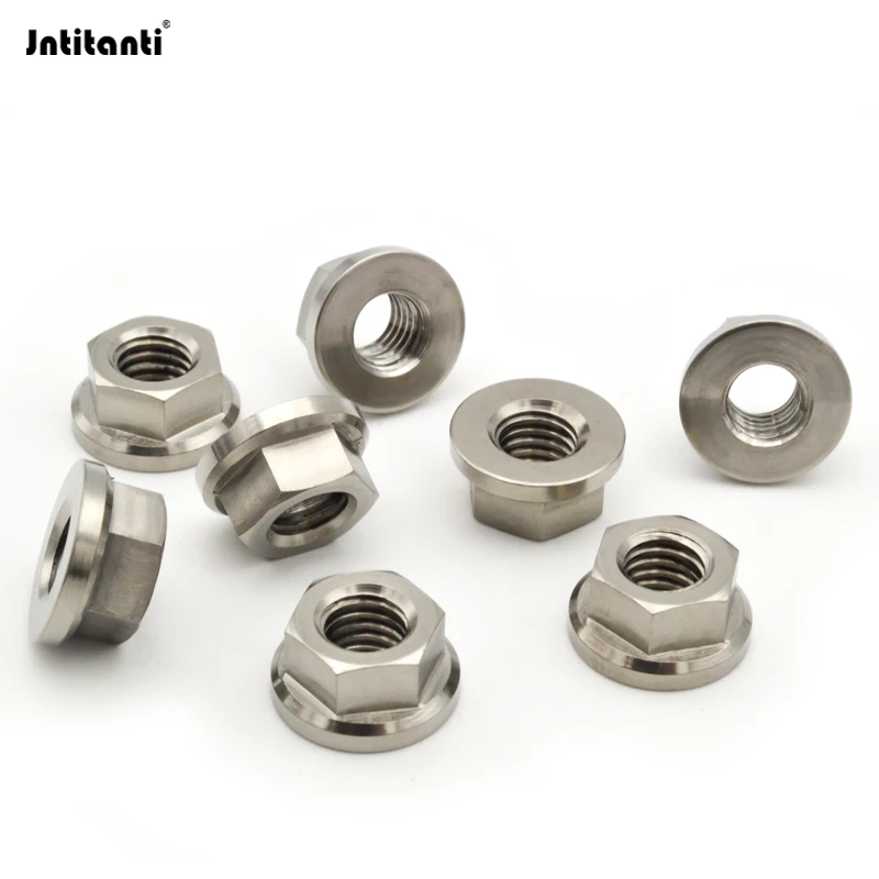 Jntitanti Gr5  Titanium hex flange Nut cap Spinlock Flange Nut  M10 M12 M14 M16 M18 for Bicycle Motorcycle racing car etc