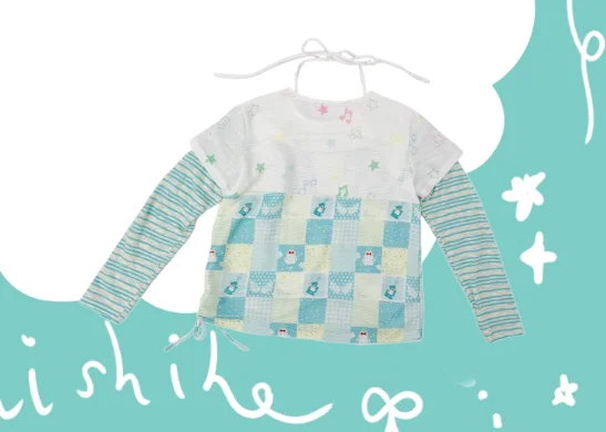 التصميم الأصلي كتلة اللون وهمية 3 قطعة 2 قطعة المرأة أفضل الخريف جديد مخطط منقوشة الربط الرسن كم طويل تي شيرت فتاة #6