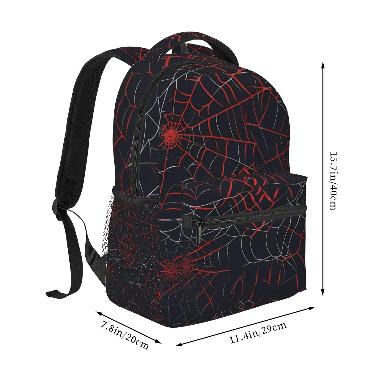 Large Capacity Casual School Bag A Red Web On Black Travel Laptop Backpacks Multifunctional Soft Rucksack for Teenager