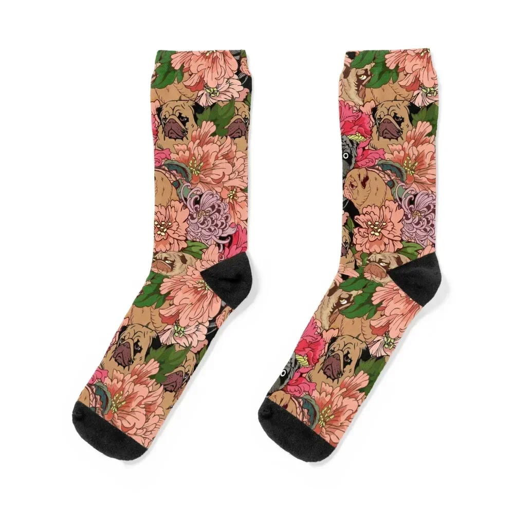 Because Pugs Socks Children's sports stockings happy Thermal man winter Luxury Woman Socks Men's