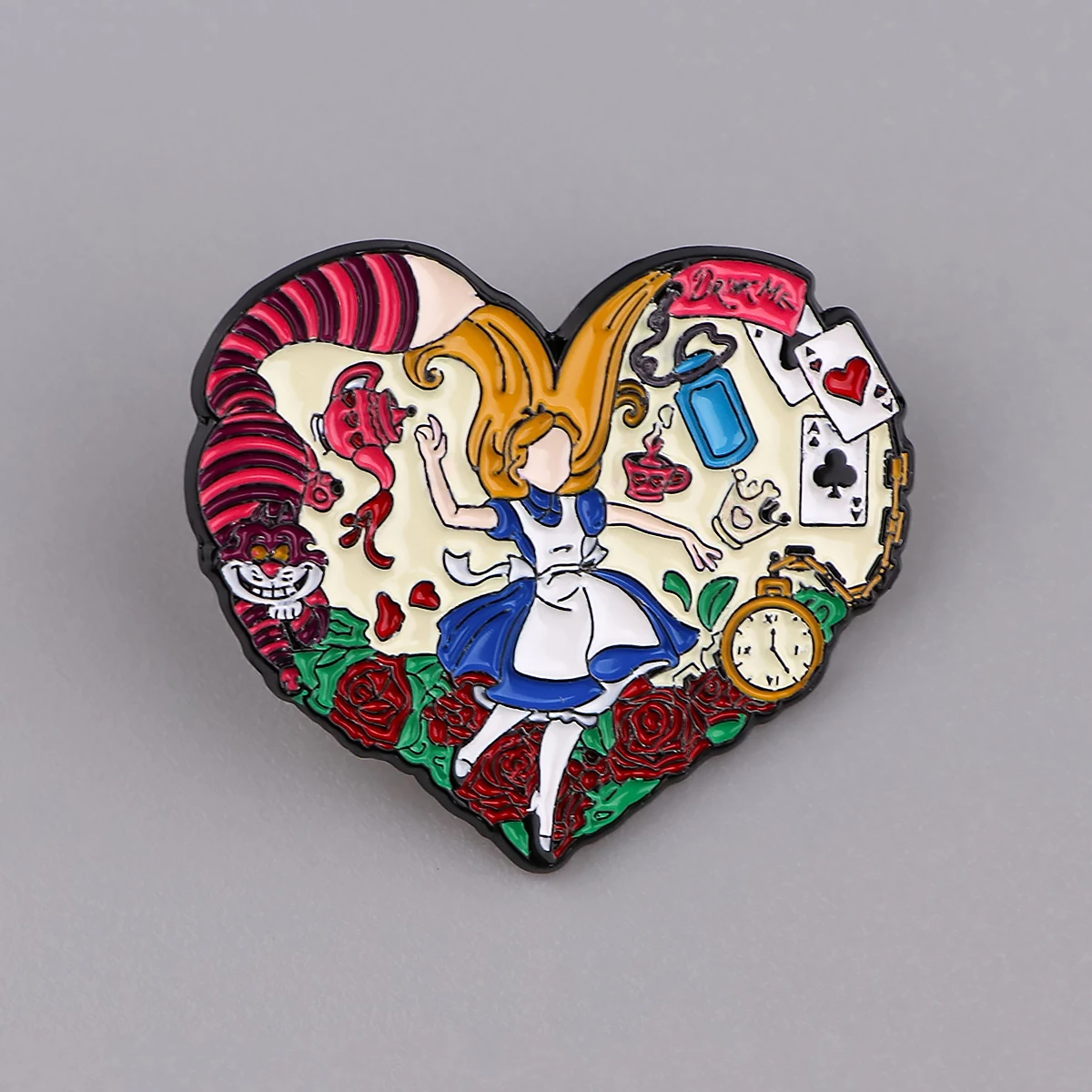 Alice in Wonderland Badges Lapel Pins for Backpacks Cute Enamel Pin Pines Brooches for Women Fashion Jewelry Accessories Gifts