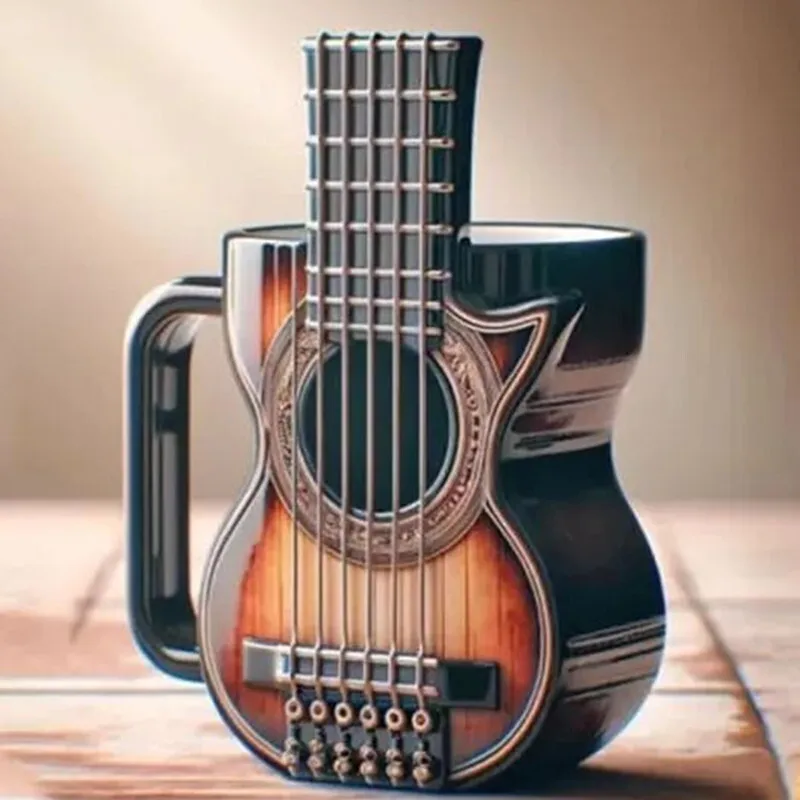New Unique Musical Instrument Coffee Mug Creative 3D Saxophone Violin Cup Novel Mugs Milk Cup High-End Gift Desktop Ornaments
