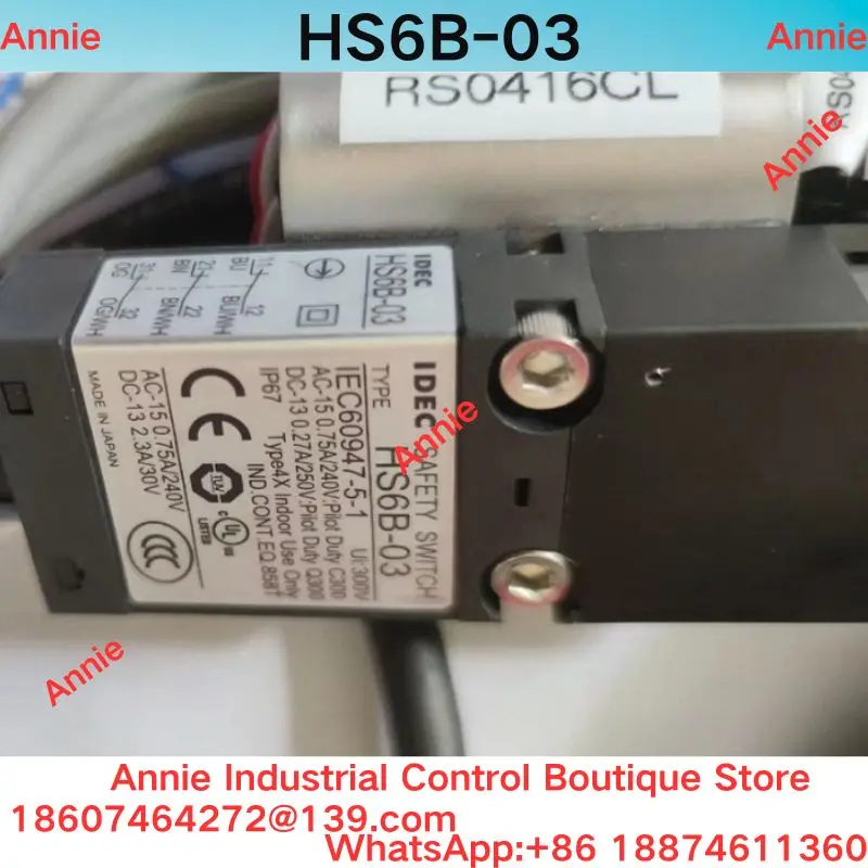 brand-new   Original Izumi IDEC safety door switch HS6B-03, measuring 1 meter, 3 meters, and 5 meters