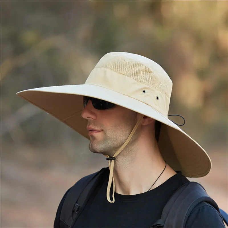 Super Plus Size Bucket Hats for Men Cap Summer Outdoor Breathable Sun Hat Male Large Brim Fishing Hiking Beach Chapeu Masculino