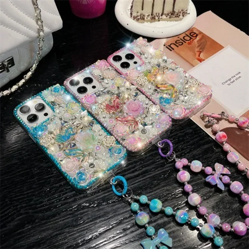 

Luxury Bling Flowers Diamond Phoenix Rhinestone Case for Xiaomi 13 14 POCO X3 X4 X5 F4 F5 PRO M4 M5 M6