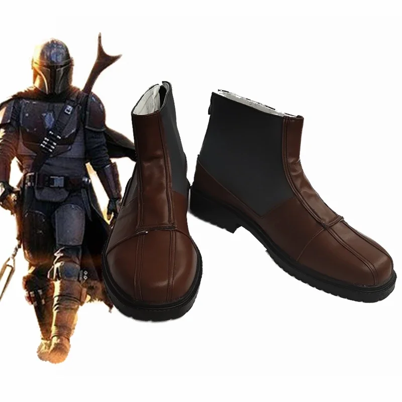 Mandalorian Movie Cosplay Shoes Boots Props Halloween Disguise Din Djarin Cosplay Boots TV Bounty Hunter 1 Adult Men Footwear