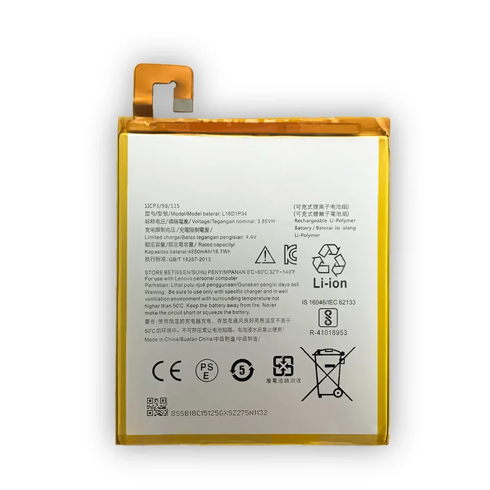 Battery For Lenovo TAB 4 8 TB-8504N TB-8504F TAB 4 8 Plus / Tb-8704x 4850mAh L16D1P34 Battery High Quality