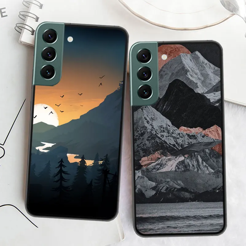 เคสโทรศัพท์โปสเตอร์ธรรมชาติภาพวาดศิลปะแนวนอนสำหรับ Samsung S8 Galaxy Note 20 ultra 10 Lite 9 8 M12 M30S M21 M31 M32 J8 M52