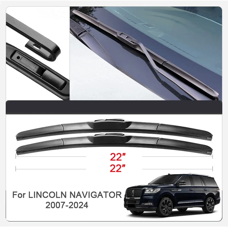 2PCS Car Blade Windshield Rubber Wiper AutoCleaning For LINCOLN CONTINENTAL CORSAIR MKC MKS MKX MKZ NAUTILUS NAVIGATOR Accessory