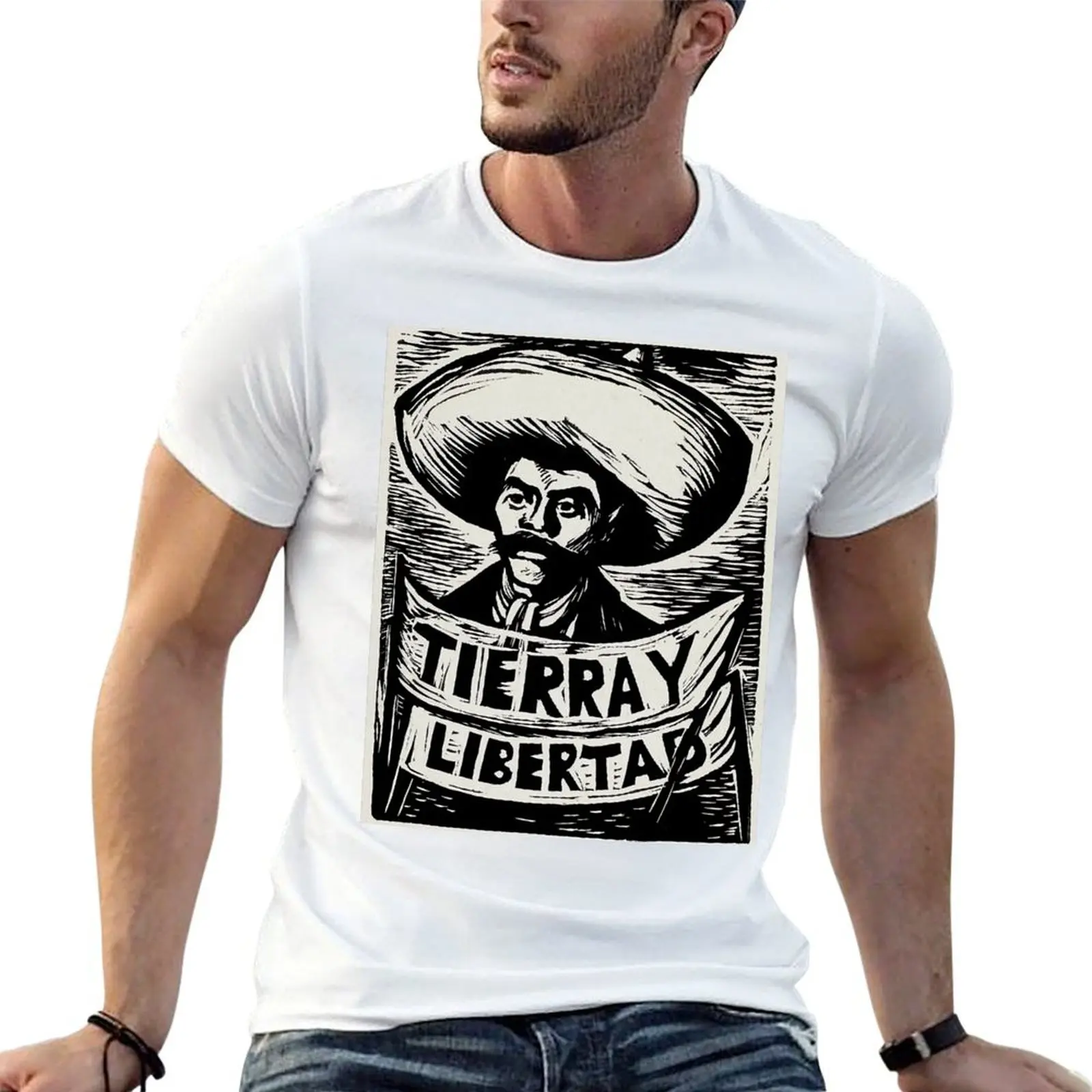 

Emiliano Zapata tierra y libertad T-Shirt t shirts designer anime tshirt man t shirts high quality luxury brand T-Shirt