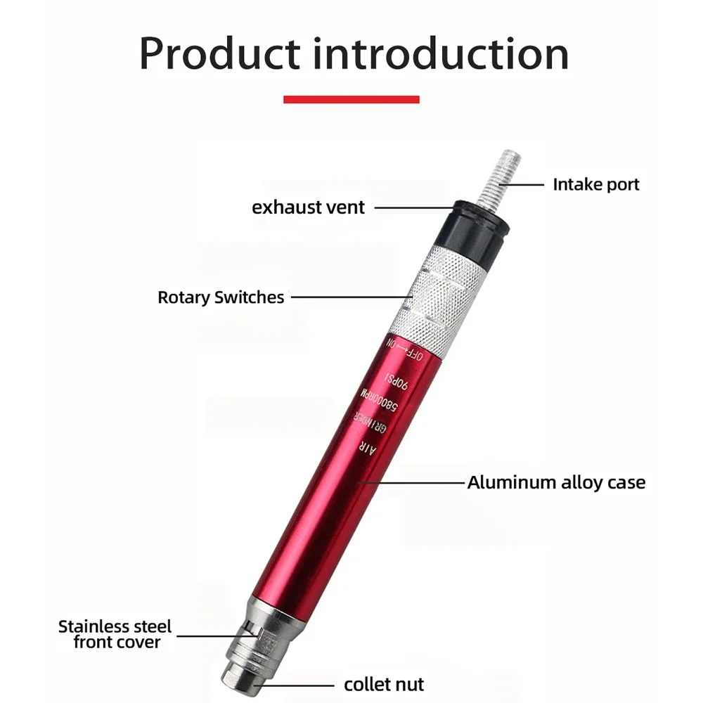 High-Speed Pneumatic Air Micro Die Grinder Pencil Mini Polishing Grinding Engraving Machine Pneumatic Tool for Wood Jewelry view 4