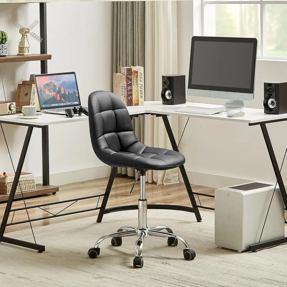 

Height Adjustable BusinTask Chair - Comortable Padded aux Leather Oice Chair, Premium Cratsmanship, Rolling Swivel Desk Chair or